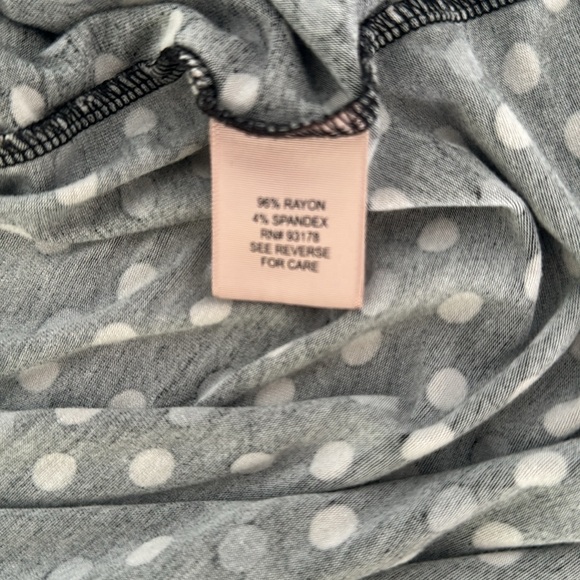 Philosophy Woman 1X soft knit black gray cream polka dot curve hem stretchy top - Picture 8 of 9